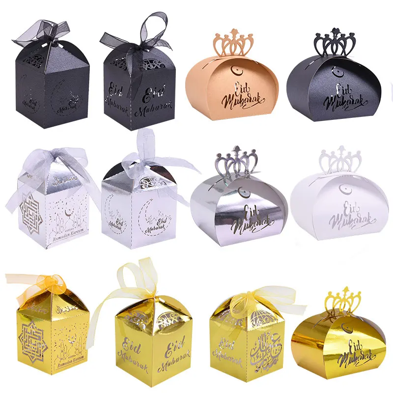 Ramadan Decoration EID Mubarak Gift Box Islamic Muslim Festival Party Favors Supplies Ramadan Kareem Biscuit Cookie Candy Box