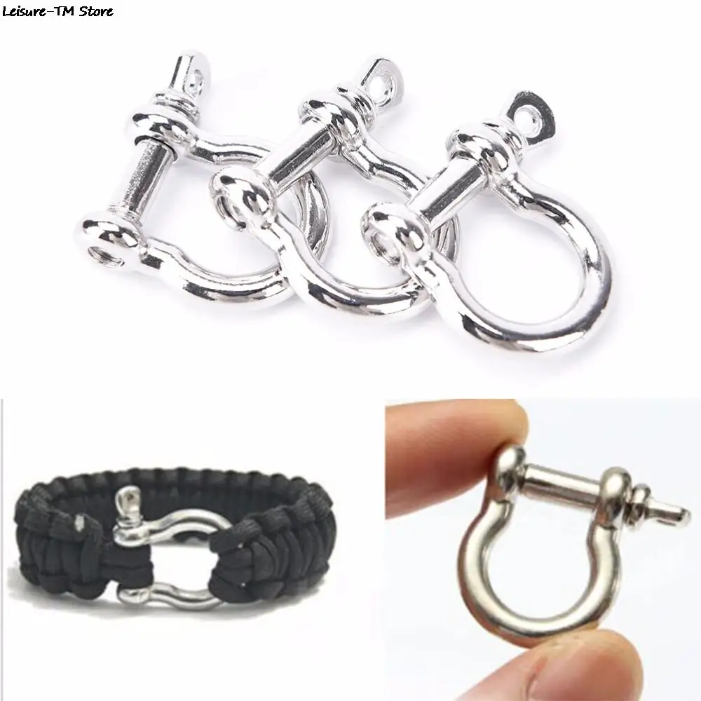 10Pcs/lot Stainless Steel O-Shaped Shackle Buckle Anchor Shackle Screw Pin for Paracord Outdoor Camping Survival Rope Bracelets