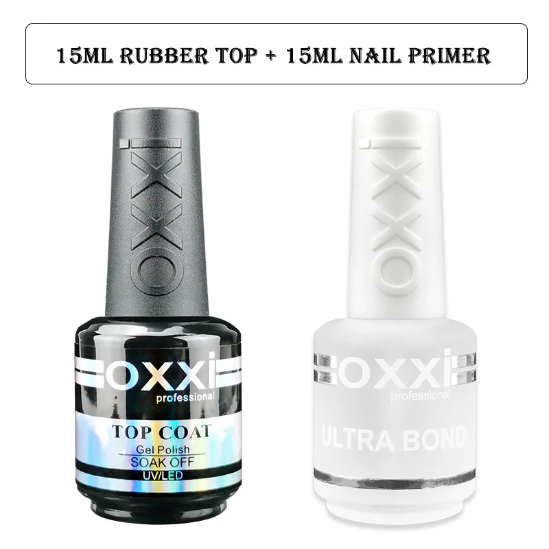Oxxi Neueste 15ml Nagel-Gummi-Basislack Semi-Permanent UV-Gel-Lacke Primer für Nägel Matt Top Coat Nagelkunst Basis- und Überlack Gellack