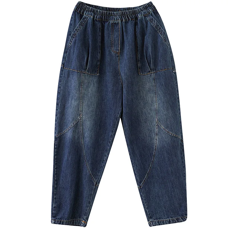 Pantalones vaqueros coreanos holgados de cintura alta para mujer, vaqueros de talla grande 6XL, 7XL, 8XL, 9XL, primavera y otoño, 150Kg