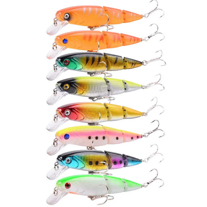 Isca de pesca multi-seção, Minnow, Isca dura artificial, Crankbait, Trolling Bass, Pike Perch Tackle, 11,5 cm, 14,8g, 1pc