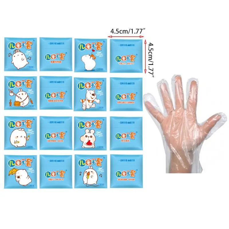 200pcs Vinyl Disposable Gloves Powder Free Latex Free For Kids Kitchen Gloves A0NF