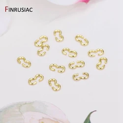 Jewellery Making Supplies 14K Gold Plated Two Open Ring Connector Clasps DIY Jewelry Components 100pcs/lot