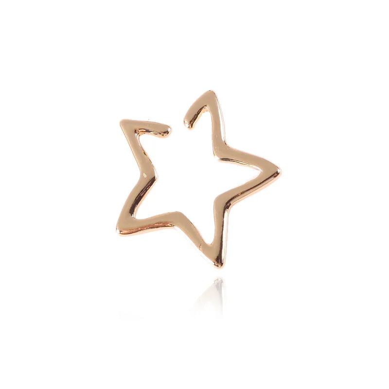 Fashion Hollow Star Ear Cuff Earrings Studs Boho Vintage Fake Cartilage Earring Clip Earrings Women Earrings punk rock earcuff