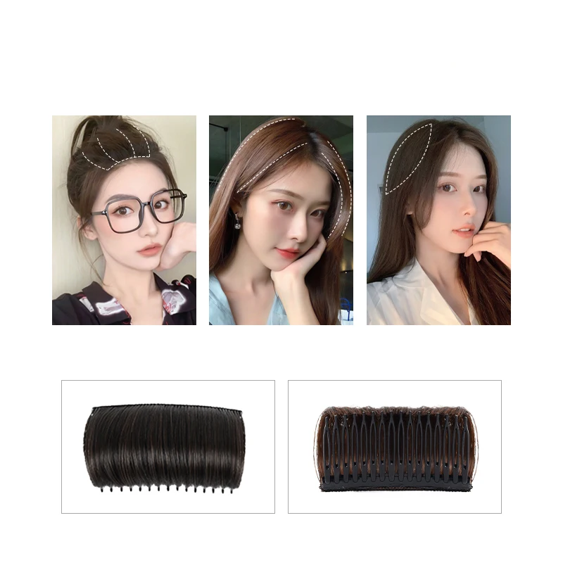 Synthetic Hair Invisible Bangs Pad High Straight Hair Up Comb False Hair Accessories Natural Hair Extension For Women Wig