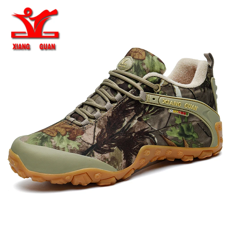 XIANGGUAN men hiking shoes outdoor waterproof hunting shoes camping tactical boots skid wear resistant rock climbing shoes women