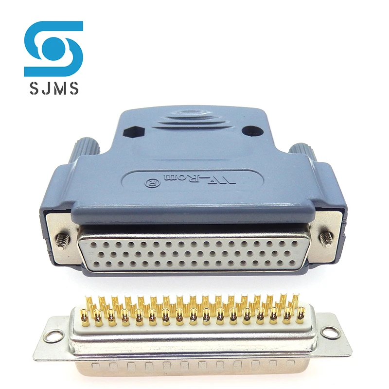 1 sztuk DR50 mężczyzna pozłacane bur HDR50 wygięty pin płyta typu trzy wiersz mężczyzna spawane płyta złącze D-SUB DB50 kobieta 3 wiersz 50 pin