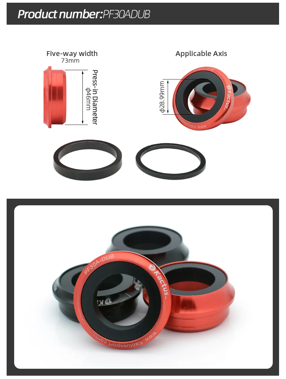 Kactus DUB Tretlager für SRAM DUB Kurbelgarnitur Kettenblatt MTB/Rennrad Teile Keramiklager Pressfit Fahrrad Tretlager – Detail 12