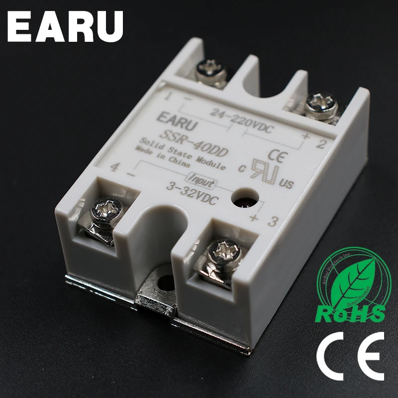 1 Pcs Solid State Relais SSR-40DD 40A 3-32V Dc Input 24-220V Dc Ssr 40DD SSR-40 Dd Industrie Controle Fabriek Groothandel Hot