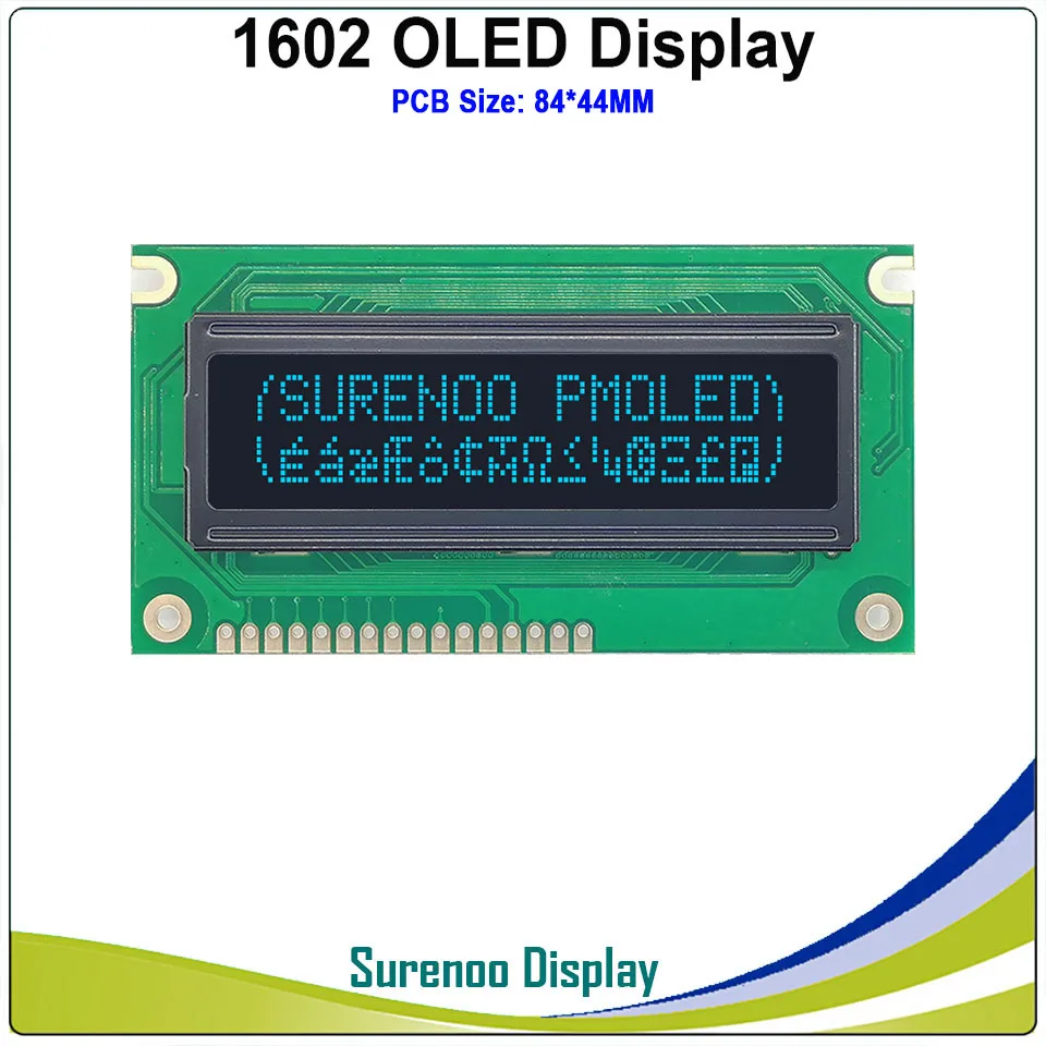 Véritable écran OLED, 84x44MM, PCB, Compatible avec 1602, 162, Module LCD 16x2 caractères, écran LCM intégré WS0010
