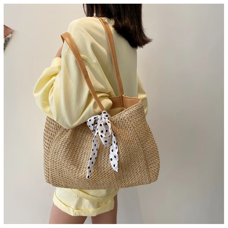 casual straw women shoulder bags wicker woven handbags rattan summer beach bag large capacity tote lady big purses shopper new