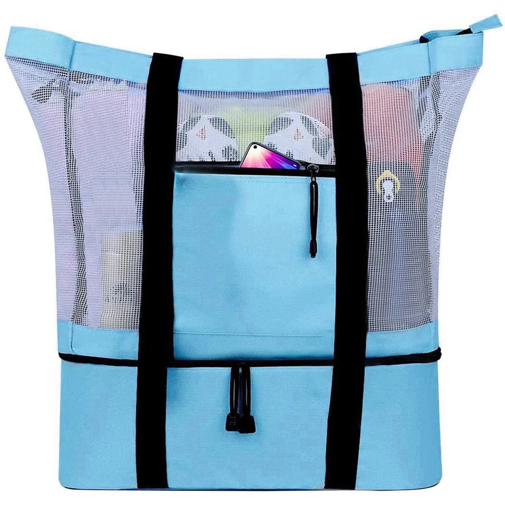 Portable outdoor picnic bag camping beach net bag removable refrigeration bag packaging outdoor travel storage bag gadget