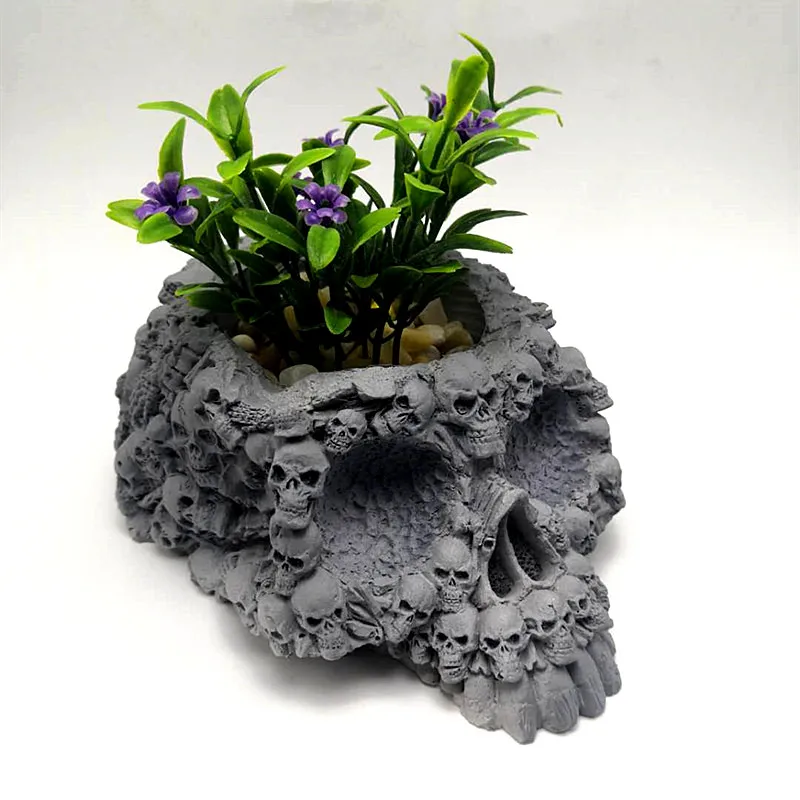 

Multiple horror skull vase plant silicone mold diy ashtray resin concrete silicone mold home decoration tools