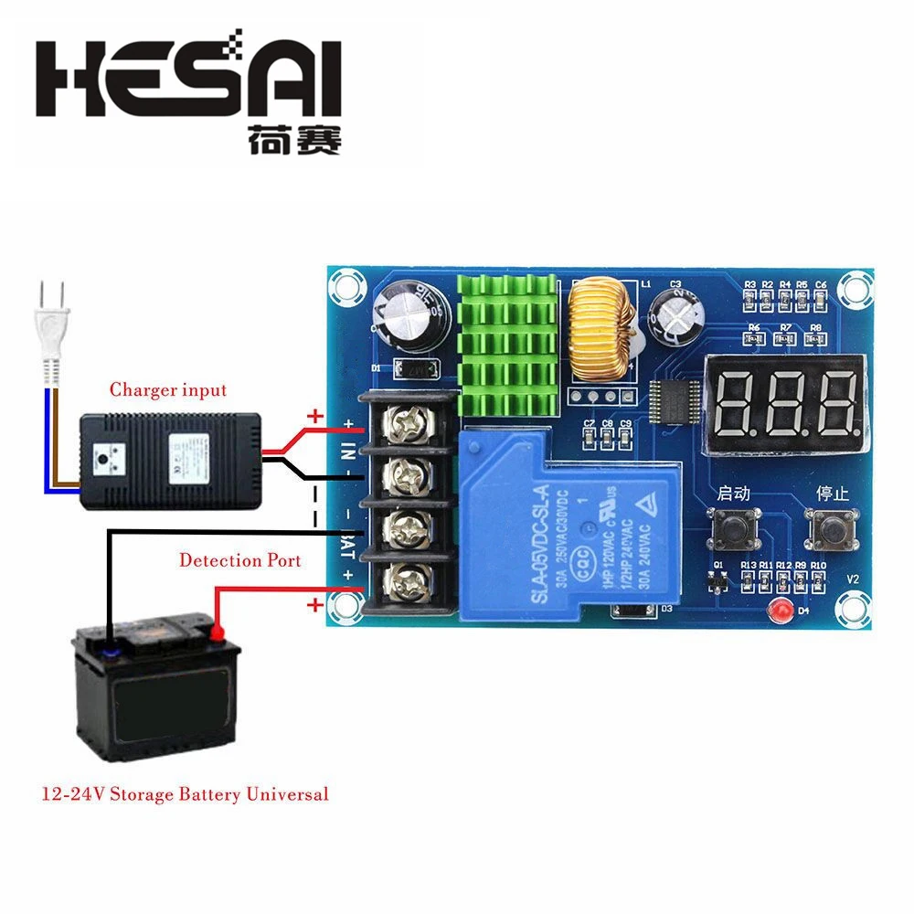 XH-M604 Battery Charger Control Module DC 6-60V Storage Lithium Battery Charging Control Switch Protection Board