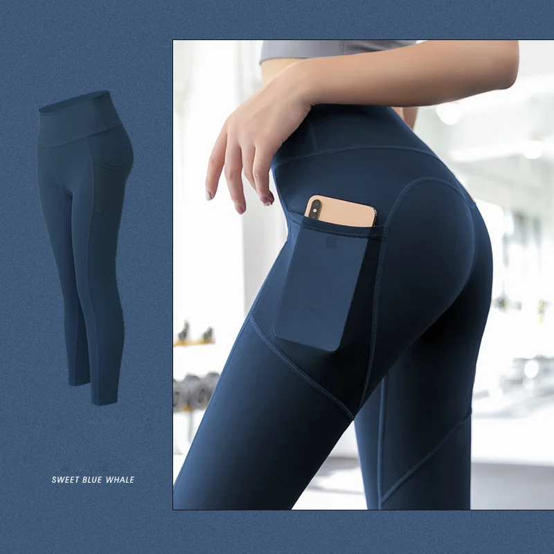 Nowe wysokiej talii brzoskwiniowe Booty damskie legginsy rozciągliwe bezszwowe spodnie do jogi rajstopy energia Push Up Fitness odzież sportowa do