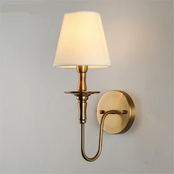 American country bronze wall lamps bedroom bedside European living room Elbow single-head wall sconces lights loft deco fixtures