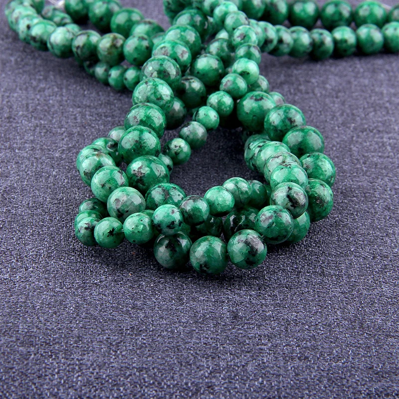 4-12 mm Natural A green blue jades beads smooth round spacer loose beads natural Chalcedony stone bead for jewelry making diy