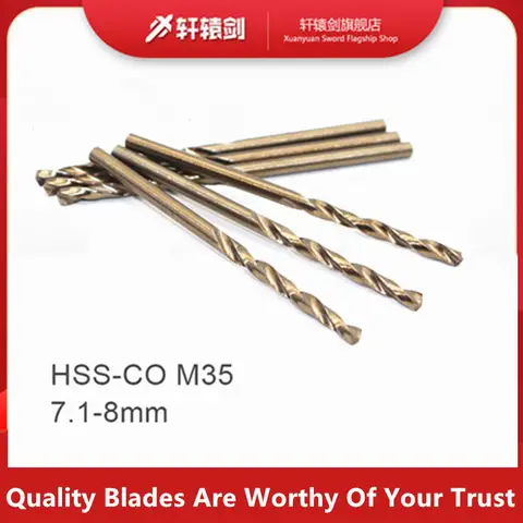 7.1 7.2 7.3 7.4 7.5 7.6 7.7 7.8 7.9 8.0 mm HSS-CO M35 High Speed Coated Twist Drill Bit CNC Lathe Tool
