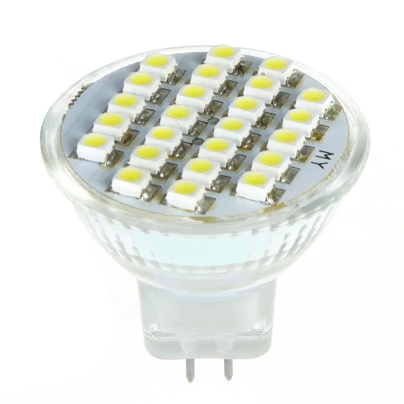 3W MR11 GU4 72-96LM LED Bulb 24 3528 1210 SMD White Lamp LED Light Bulb 24 3528 SMD Drop shipping