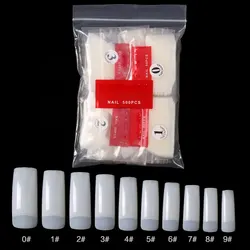 500PCS Frech False Nail Tips Natural Color Half Cover Acrylic Fake Nail Tip Manicure DIY Design Flase Nails