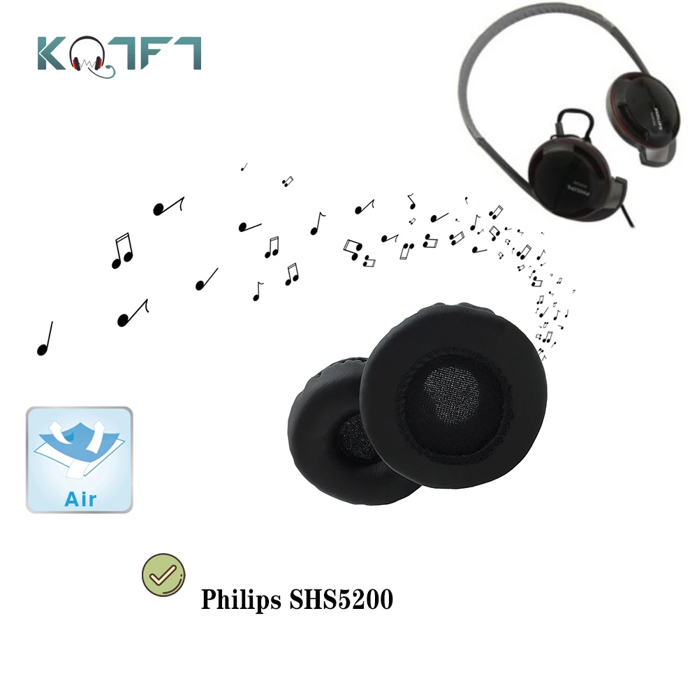 

KQTFT 1 Set of Replacement EarPads for Philips SHS5200 Headset EarPads Earmuff Cover Cushion Cups