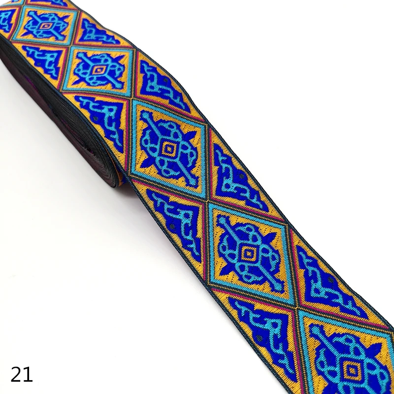 3 yards/lot 50mm Vintage Ethnic Embroidery Lace Ribbon Boho Trim DIY Clothes Bag Accessories Embroidered Fabric