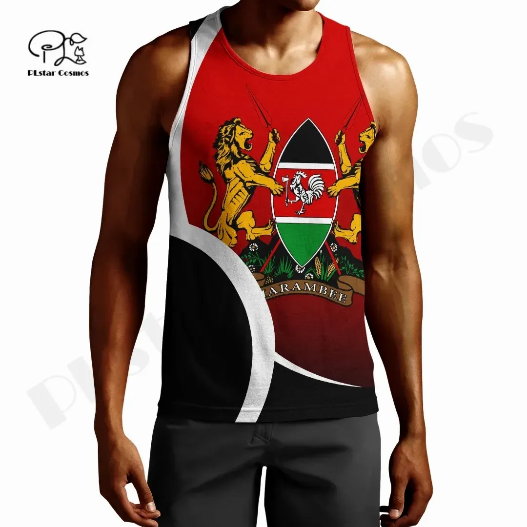 PLstar Cosmos 3DPrint Newest Kenya Uganda Morocco Africa Funny Harajuku Streetwear Tank Top Sleeveless Tees Fitness Unisex Style