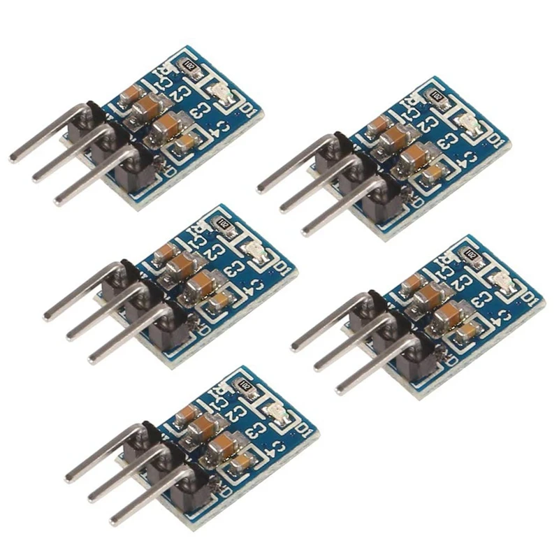 5Pcs 800mA 3 Pins AMS1117-3.3 DC 4.75V-12V to 3.3V Voltage Regulator Step Down Power Supply Buck Module