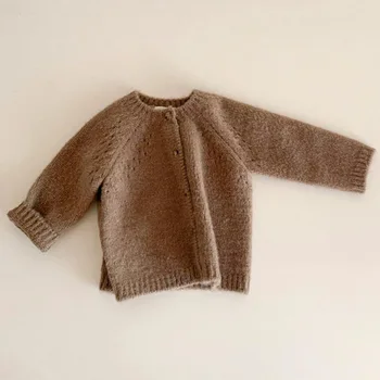 Baby Cotton Knit Cardigan Jacket 4 Autumn New Baby Boys Girls Coat Baby Sweater Toddler Knit Cardigans Newborn Knitwear Long-sleeve Cotton Baby Jacket Tops 4