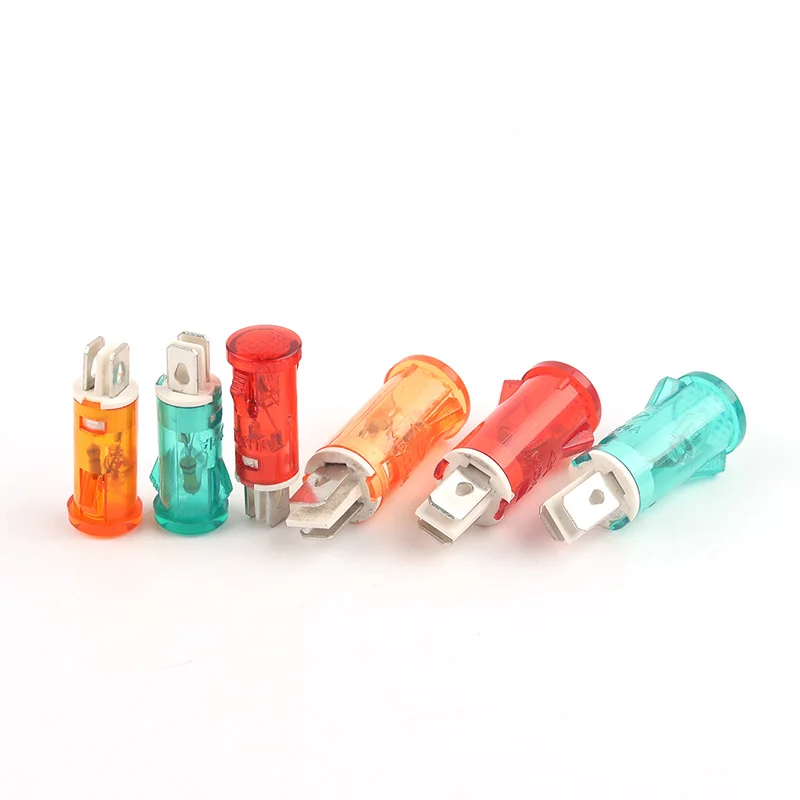 10pcs/Lot MDX-11A Guiding Signal Lamp Panel Mounting Neon Indicator Red Green Yellow Lights 12V 24V 220V 380V