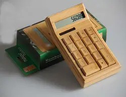 Bamboo solar calculator cute Environmentally friendly ancient wood products, boss financial office stationery