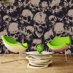 Custom 3d wallpaper Skull head horror background landscape painting Wall paper for Living Room Bedroom Home Decor Stickers