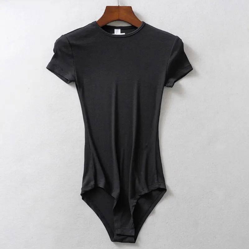 She\'sModa-body de primavera con cuello redondo para mujer, Camiseta ajustada de manga corta, Bodycon, 2020