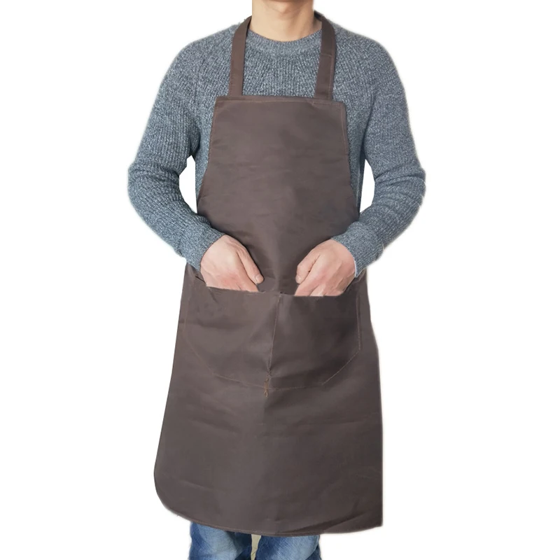 Waterproof Oil Cooking Apron Chef Aprons Women Men Kitchen Apron With Front Pocket Solid Color Dish Washing Cleaning Accessories