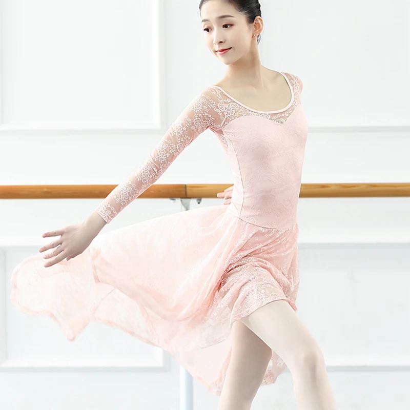 Ballet Dress Classic Dance Costume Long Lyrical Contemporary Dress Lace Ballerina Dancewear Dance Clothes Women Dress Skirt