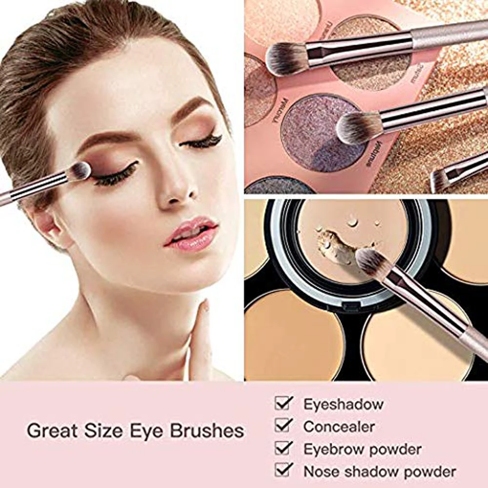 Ensemble de pinceaux de maquillage professionnels pour le visage, kit de mélange de poudre, fond de teint, eyeliner, fard à barrage, fard à joues, voyage, champagne