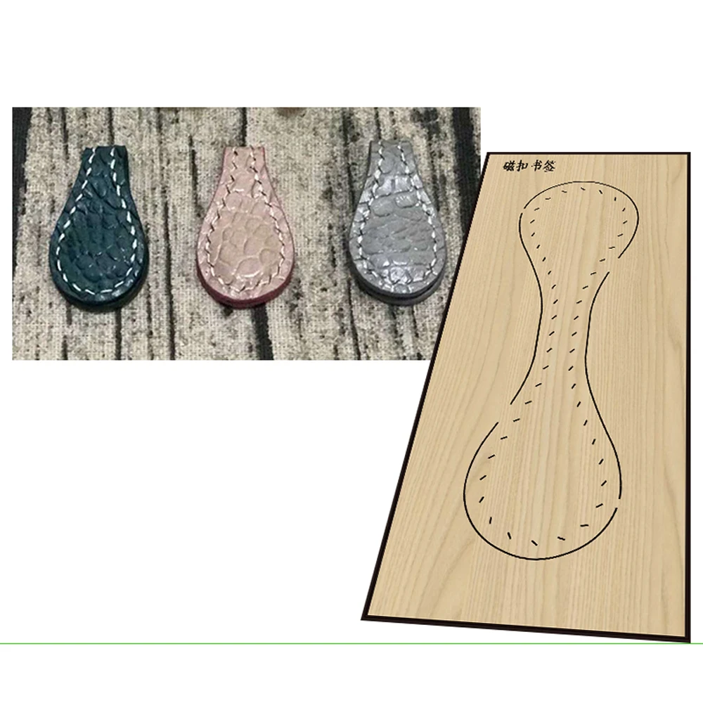 DIY leather craft magnet button bookmark die cutting knife mold metal hollowed punch tool 27x95mm