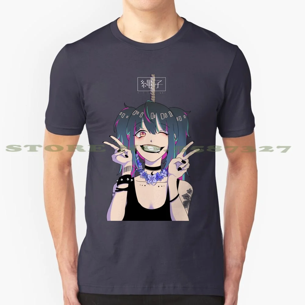 Remi 1 100% Cotton T-Shirt Yandere Original Digital Drawing Anime Girl Kurisustinah Kawaii Loud Noose Edgy Punk Punkrock