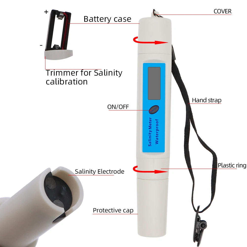 Digital Salt Meter Salinity Salinometer Seawater Salimeter Hydrometer Salt Content Detect For Pool Drinking Water Aquarium