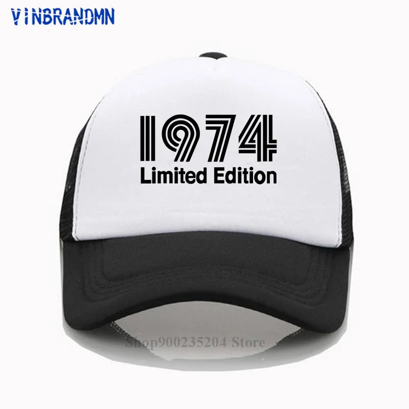 1974 Limited Edition Funny 50th Birthday Graphic Baseball caps Summer Style Fashion Hip Hop sun hats Oversized Beach visor hats