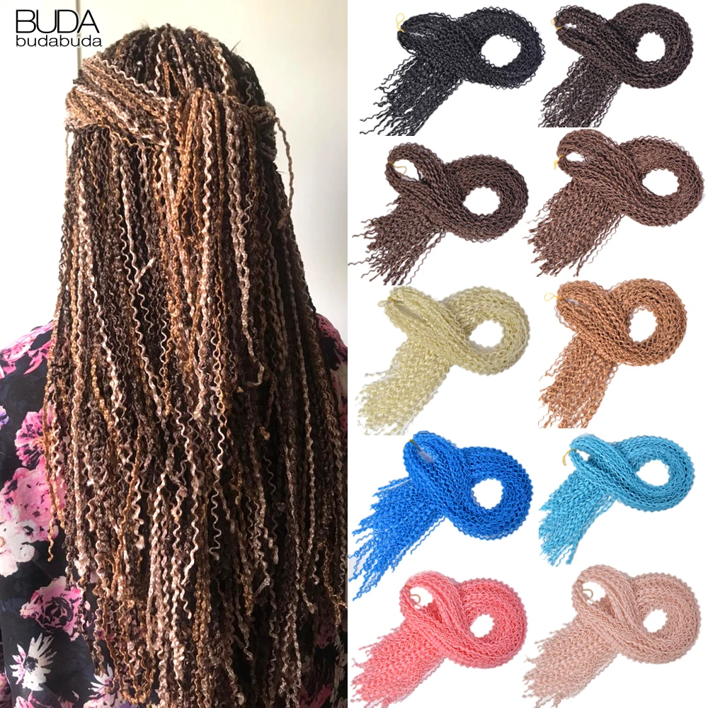 

28inch Long Curly Box Braids Zizi Crochet Hair Bundles Synthetic Fiber Hair Extensions Braiding Hair Blonde Pink For Women