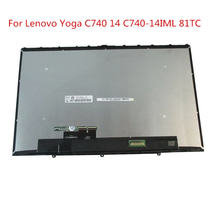 

For Lenovo Yoga C740 14 C740-14IML 81TC 5D10U55853 FHD 1080P 14 inch FHD LCD Screen Touch Digitizer Glass Assembly With Frame