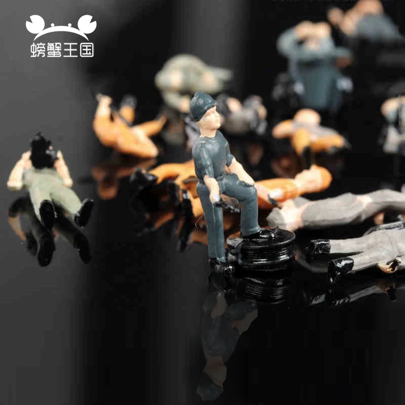 27pcs HO Scale Model Railway Worker Human Figurine Model Craft Toy 1:87 Miniature People Figure for Diorama Scenery Accessories