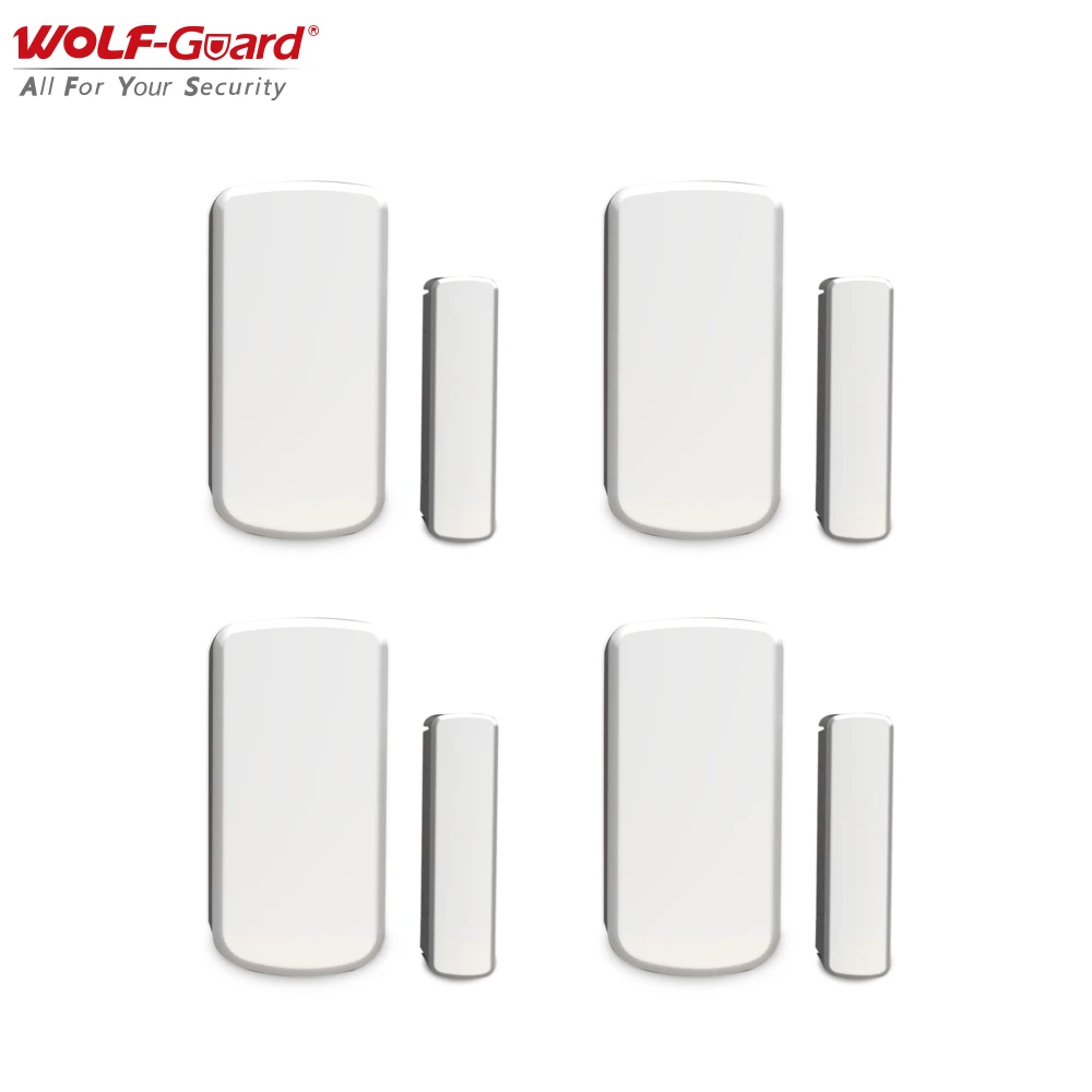 4Pcs Wolf-Guard Wireless Push-Pull Door Window Magnet Sensor Detector Stable Property for GSM Wifi Home Alarm Security System