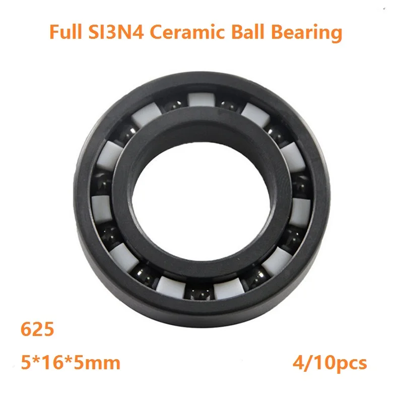 

4/10pcs 625 5*16*5mm Full SI3N4 ceramic bearing Full Ceramic bearings silicon ceramic deep groove ball bearing 5×16×5mm