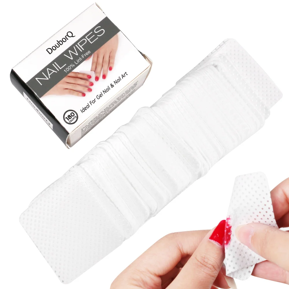 Lingettes dissolvantes pour vernis à ongles en coton non pelucheux, nettoyant pour pointes de gel UV, tampon de papier, livres de vernis N64.Polish, outils de manucure, boîte de 180 pièces