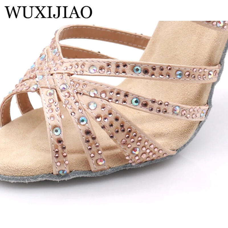 WUXIJIAO ladies shoes Jazz sneakers high heel dance shoes with rhinestones Latin dance shoes