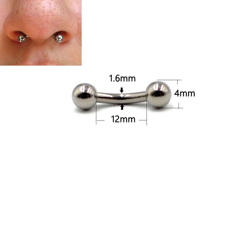 G23 Titanium Eyebrow Banana Piercing Curved Barbell Lip Ring Daith Helix Rook Earring Cartilage Tragus Wrist Piercings Jewelry