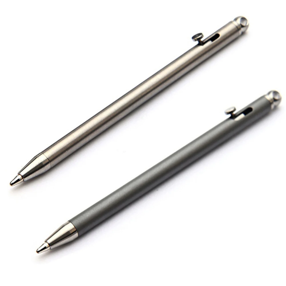 Portable Mini Titanium Ballpoint Pen Keychain Metal Signature Pens for Outdoor Camping Hiking Travel Accessories