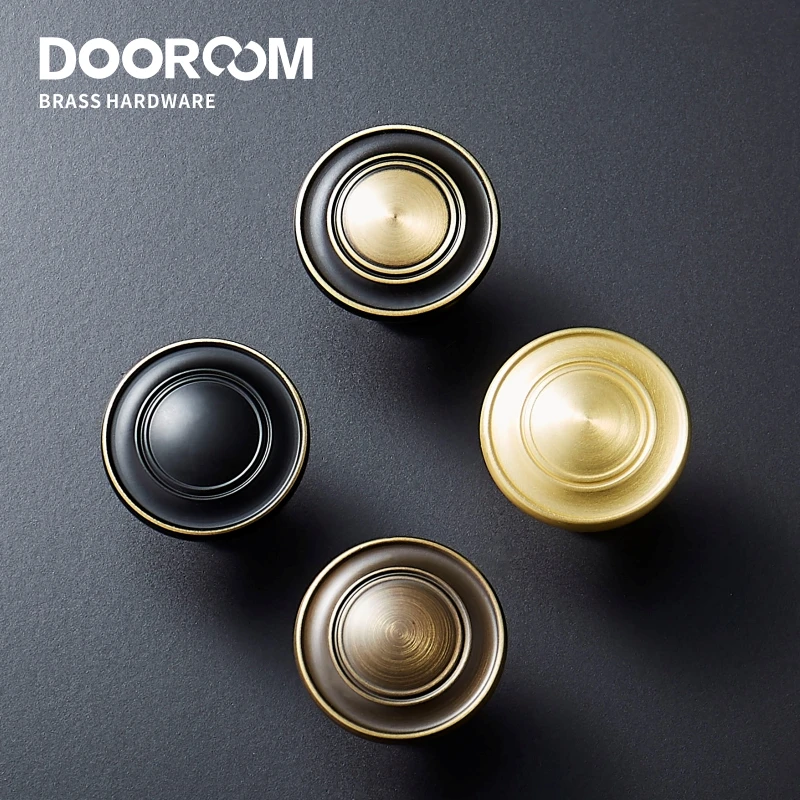 Dooroom Brass Handles Wardrobe Dresser Cupboard Cabinet Door Drawer Shoe Box Furniture Pulls Simple European Pastoral Knobs